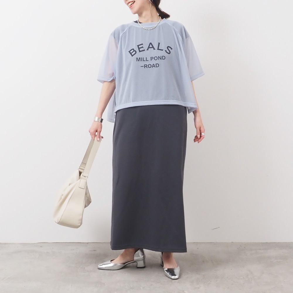 REFRAIN(リフレイン) トリコットンシフォン プリントカットソー 444201