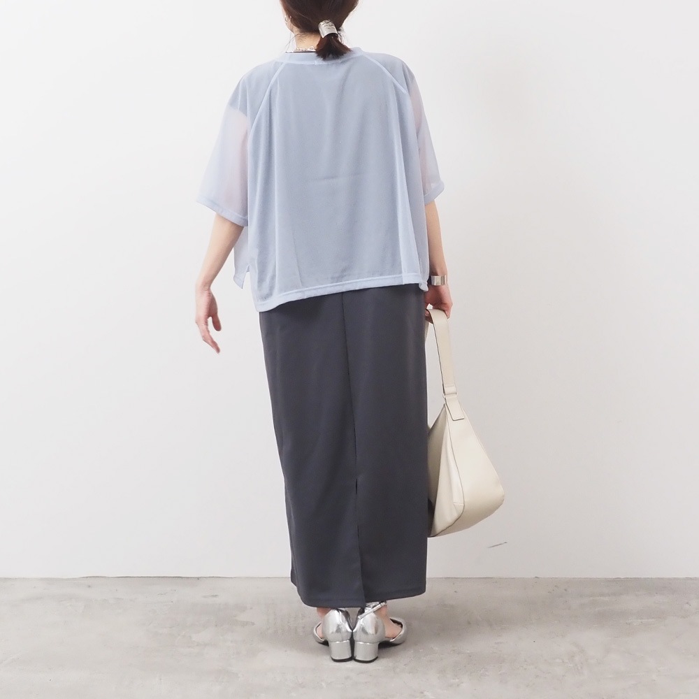 REFRAIN(リフレイン) トリコットンシフォン プリントカットソー 444201