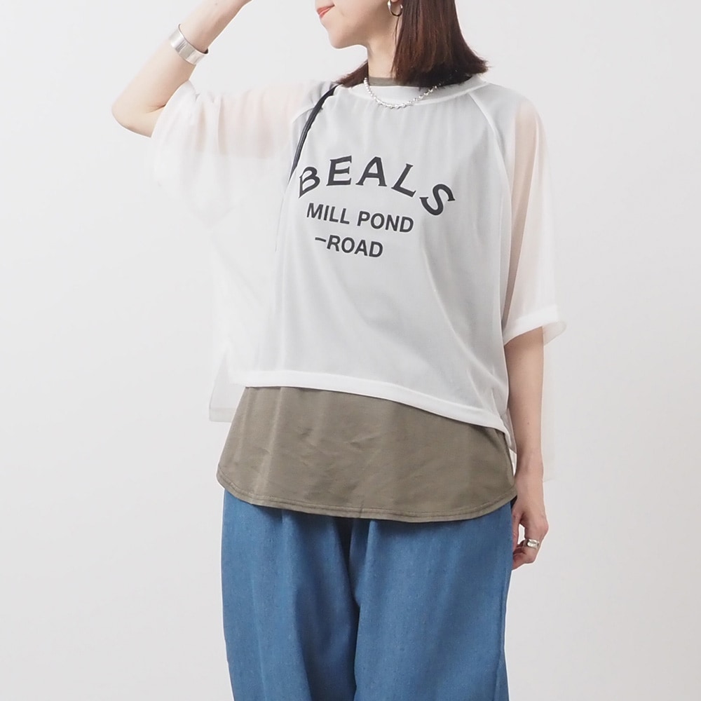 REFRAIN(リフレイン) トリコットンシフォン プリントカットソー 444201