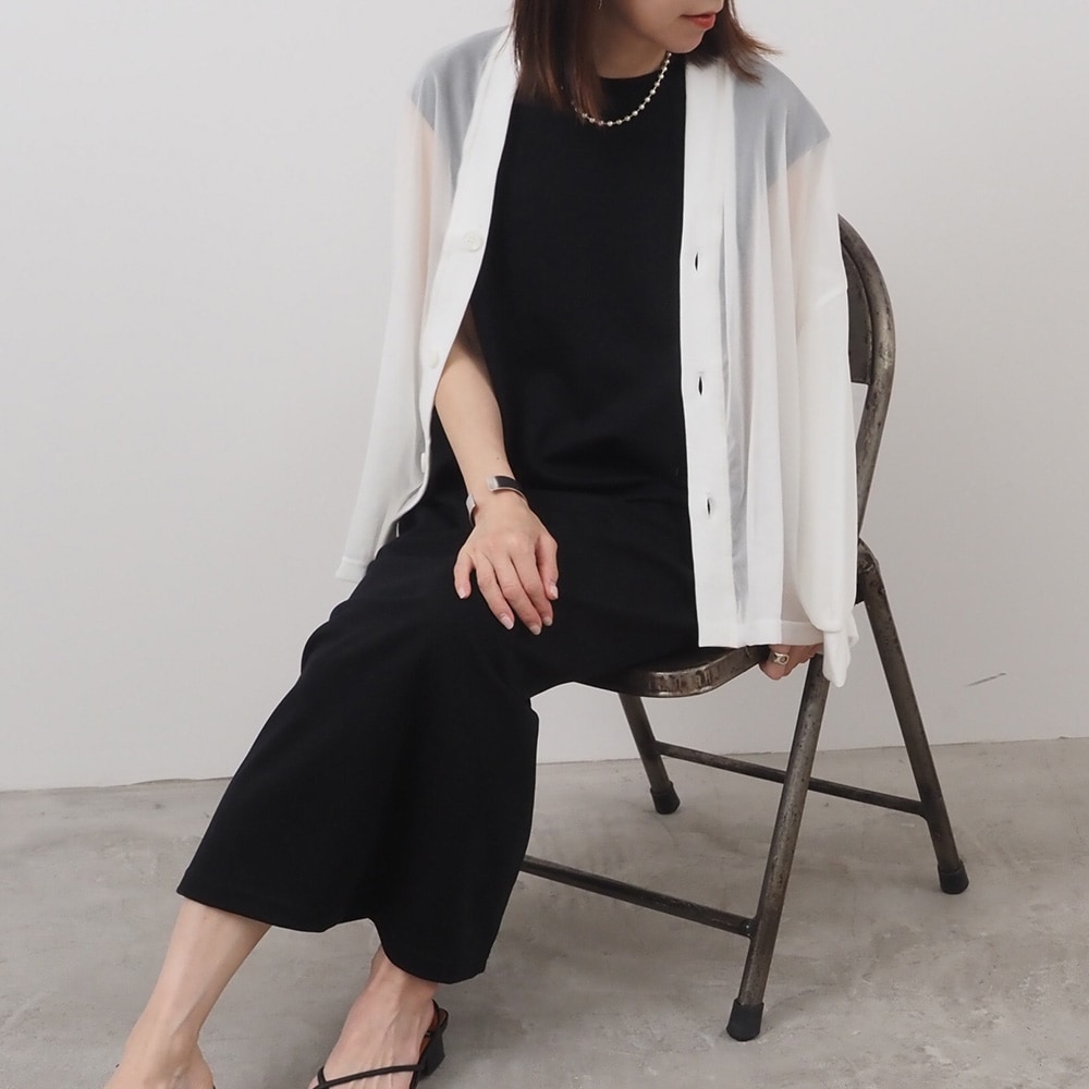 REFRAIN(リフレイン) トリコットンシフォン カーディガン 444200