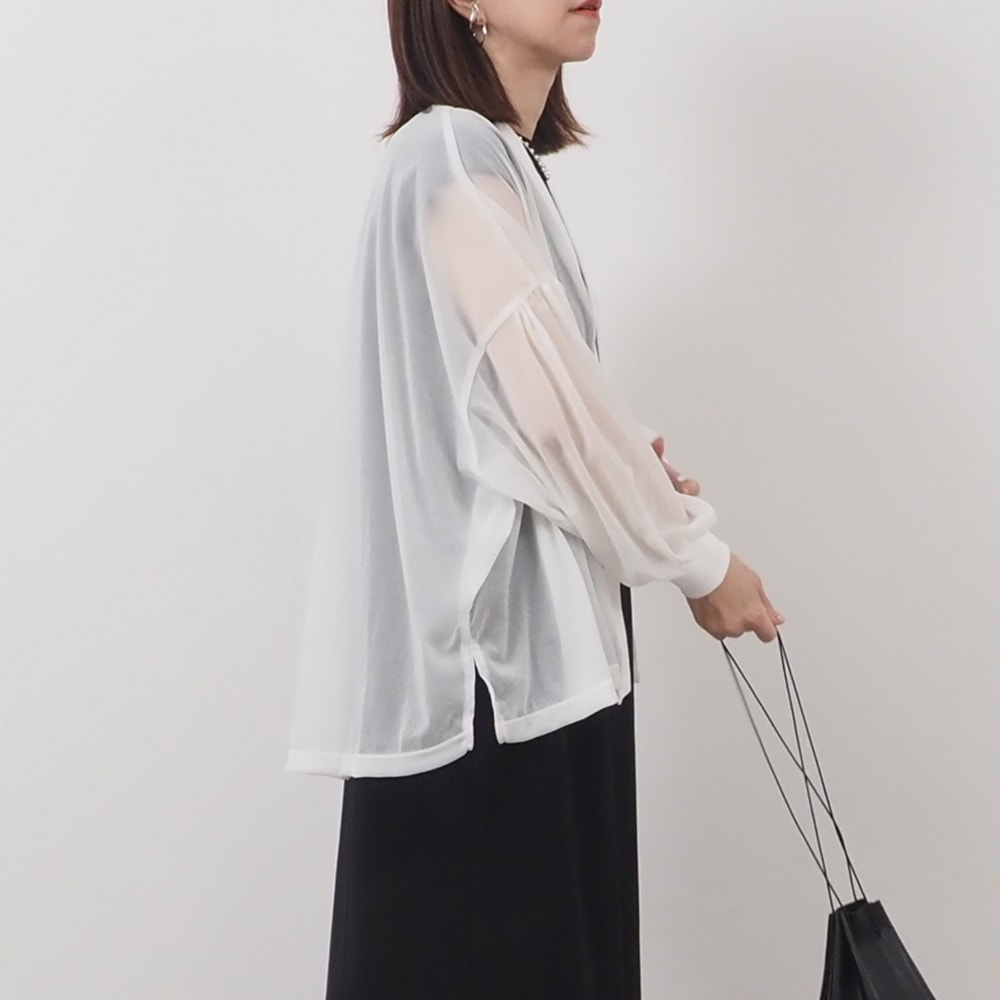 REFRAIN(リフレイン) トリコットンシフォン カーディガン 444200