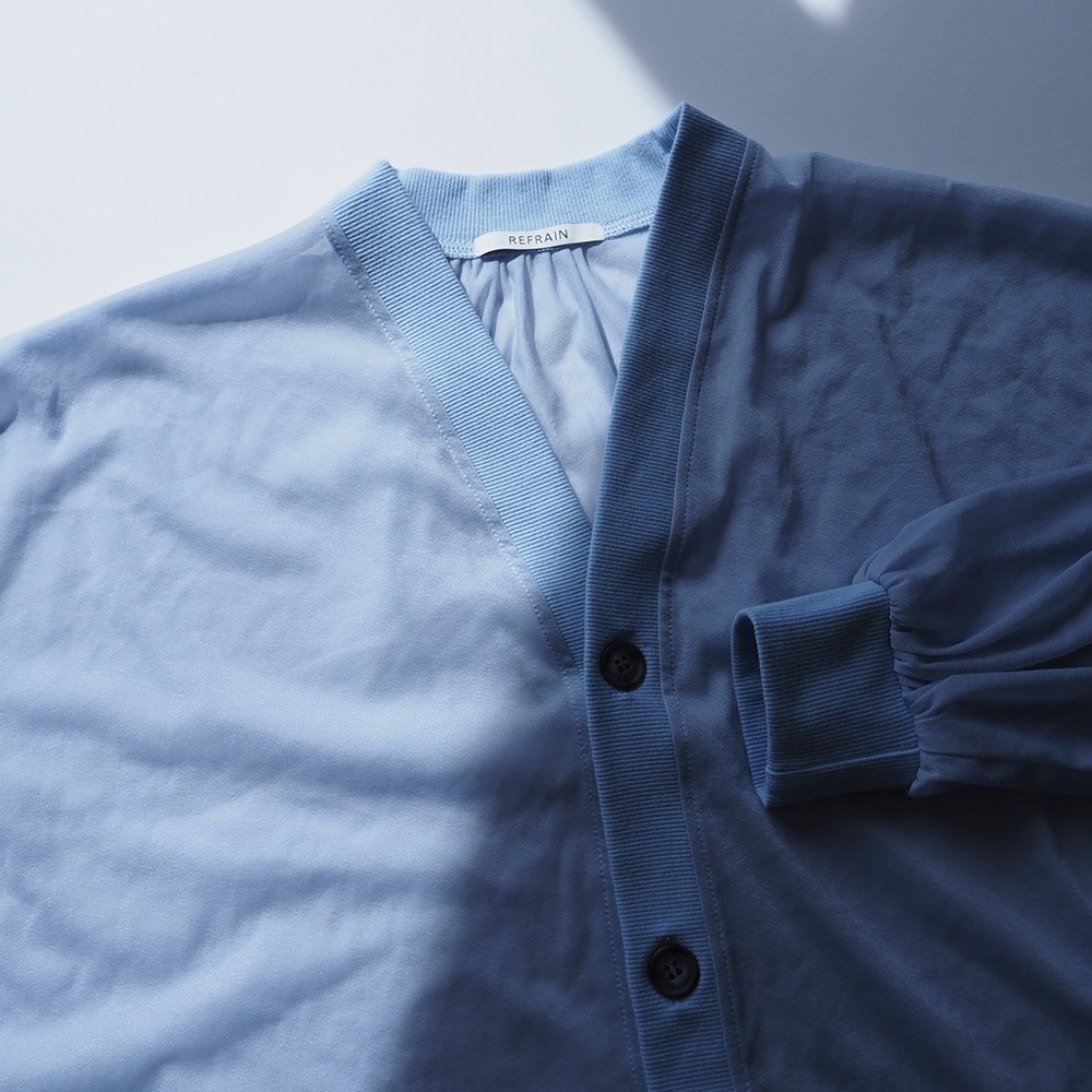 REFRAIN(リフレイン) トリコットンシフォン カーディガン 444200