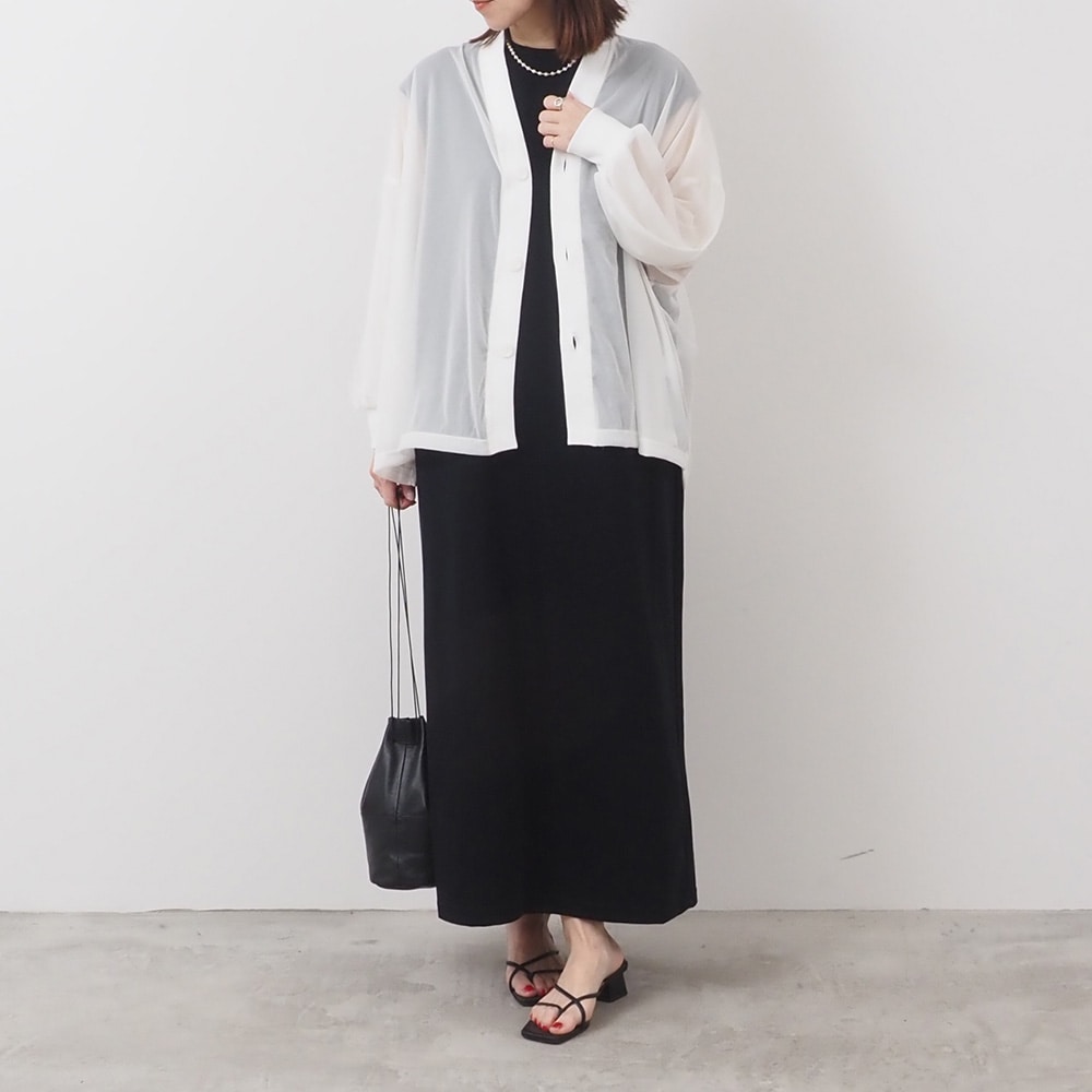 REFRAIN(リフレイン) トリコットンシフォン カーディガン 444200