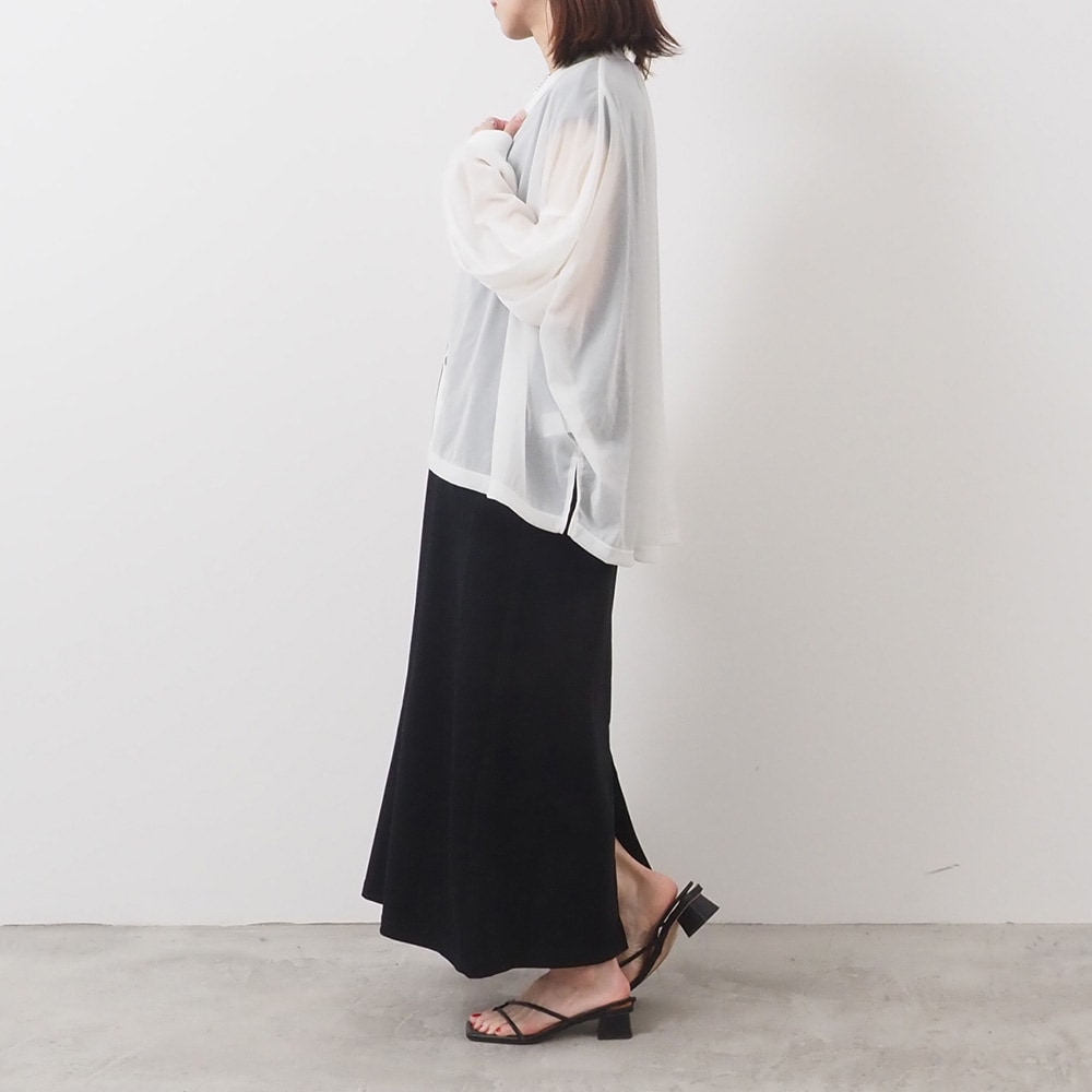 REFRAIN(リフレイン) トリコットンシフォン カーディガン 444200