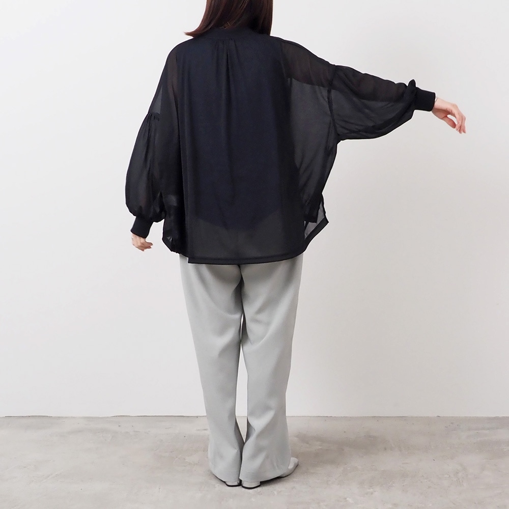 REFRAIN(リフレイン) トリコットンシフォン カーディガン 444200