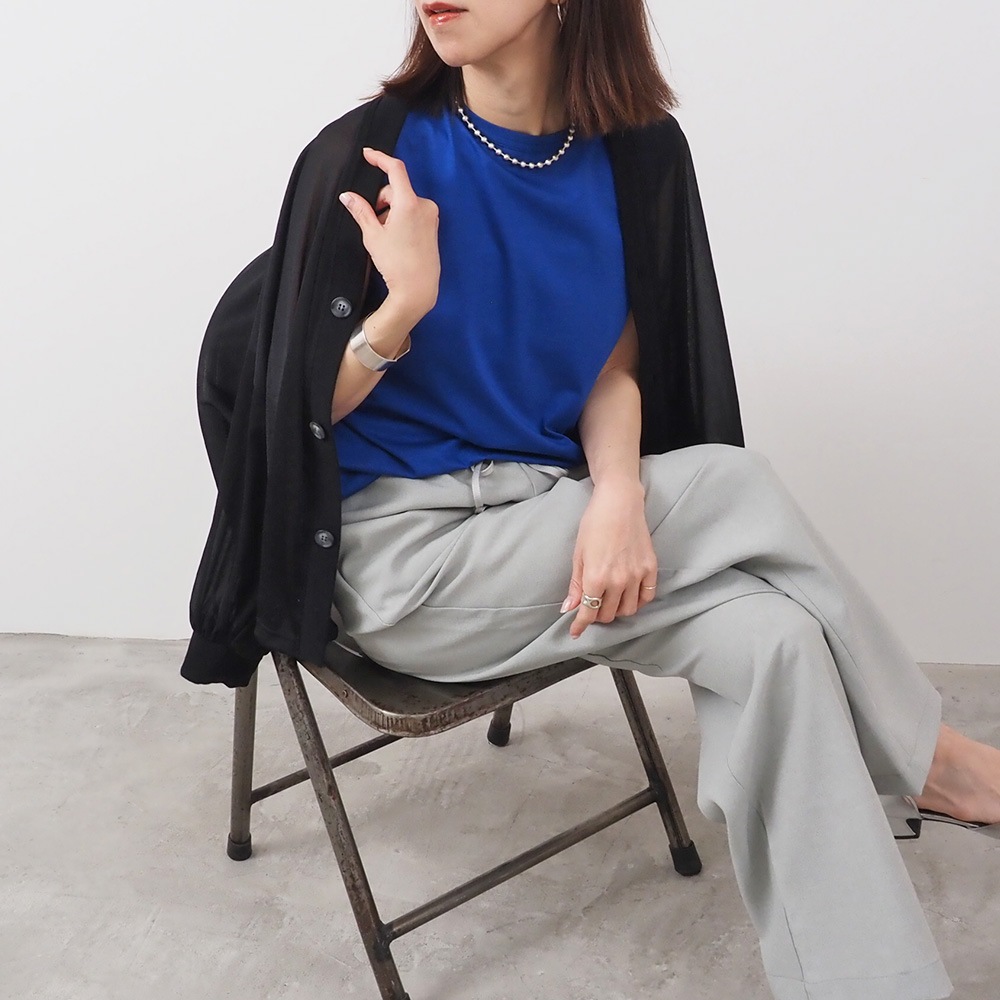 REFRAIN(リフレイン) トリコットンシフォン カーディガン 444200