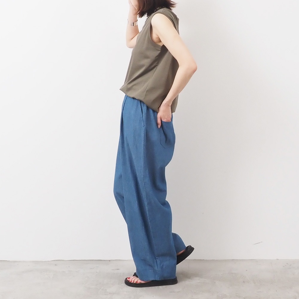 REFRAIN(リフレイン) 5.5オンスインディゴデニム タックパンツ 444905