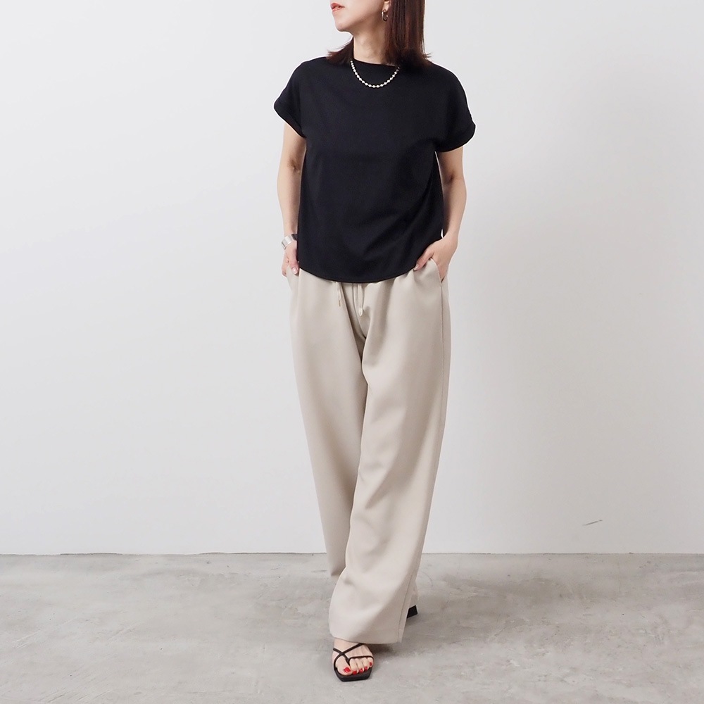 REFRAIN(リフレイン) マイヴィスC微強撚天竺　フレンチスリーブTシャツ 444212