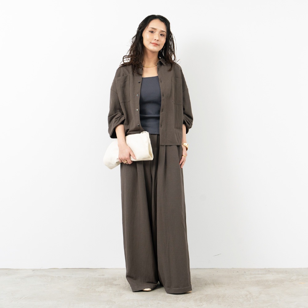 REFRAIN(リフレイン) ナチュラスムース タックパンツ 446901