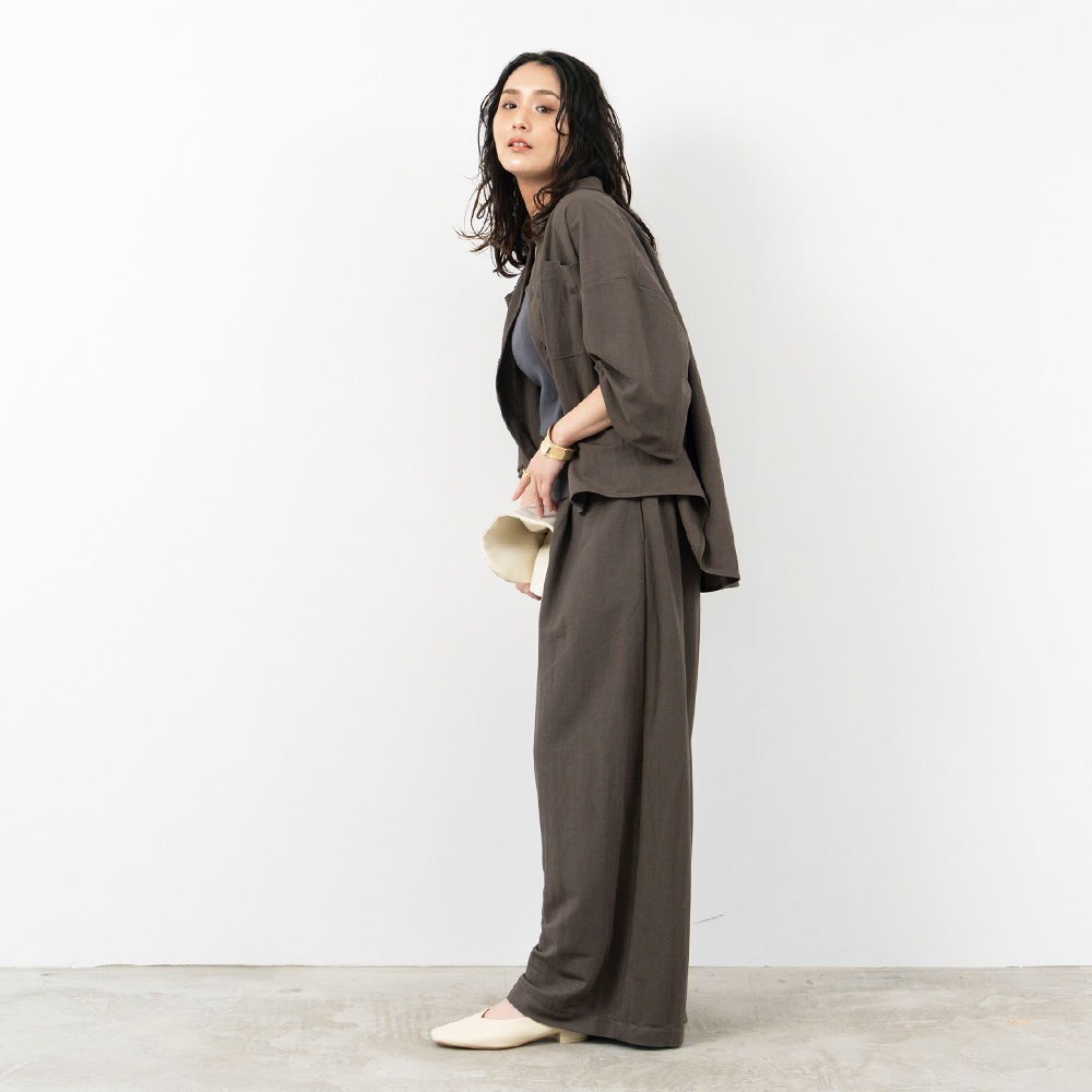 REFRAIN(リフレイン) ナチュラスムース タックパンツ 446901