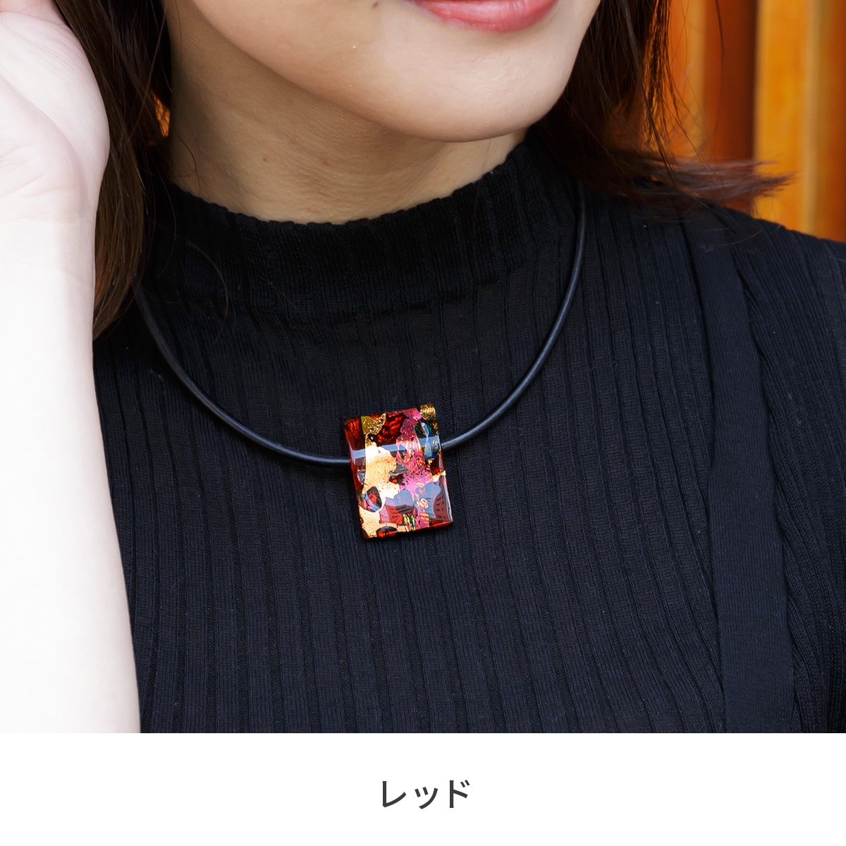 Mix] ネックレス L (革紐タイプ)全2色 | 福村硝子 | ものとアート