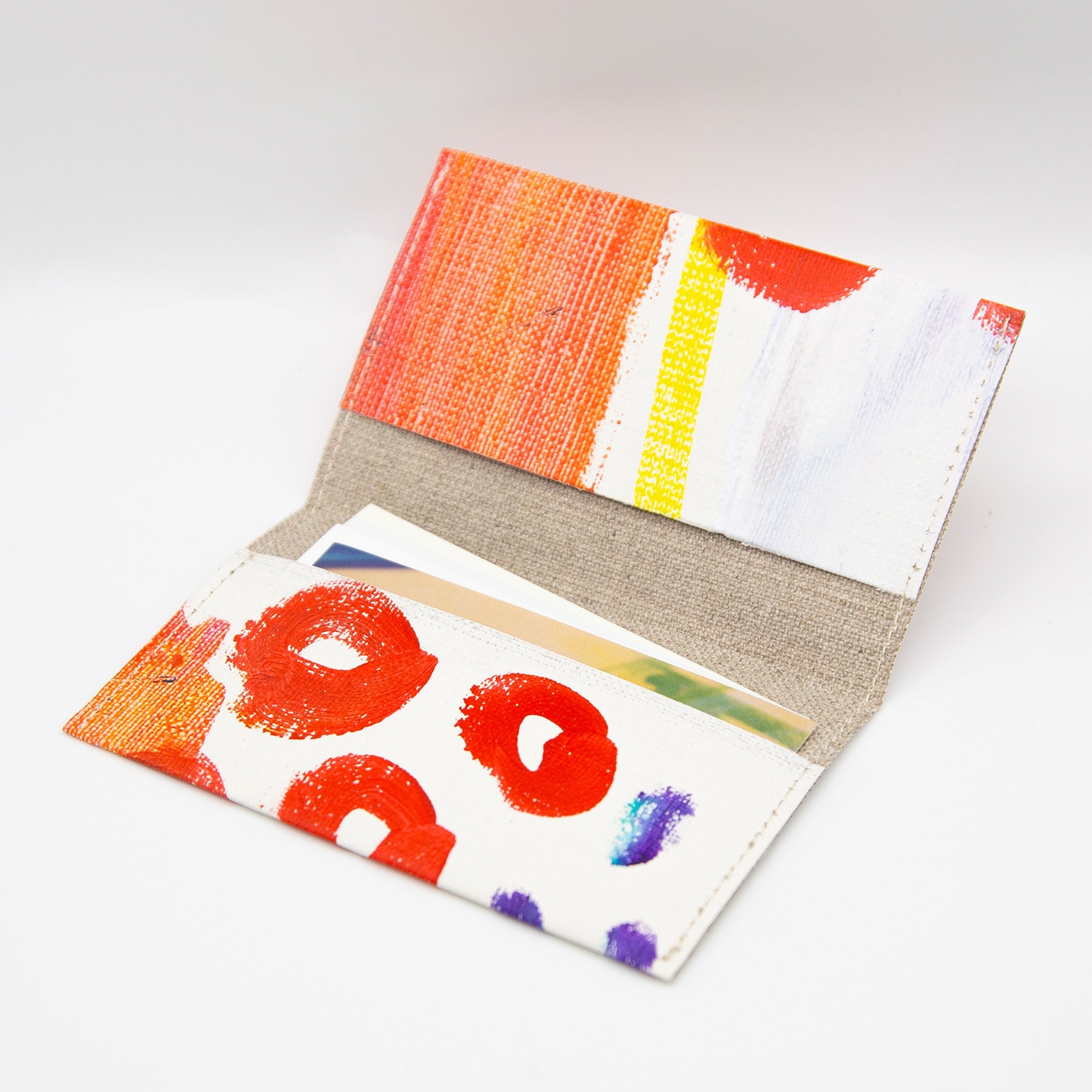 【希少品】design f + mothercart のコラボカート 手描きのキャンバス地カードケース【鈴木真里奈】01 | 手描き