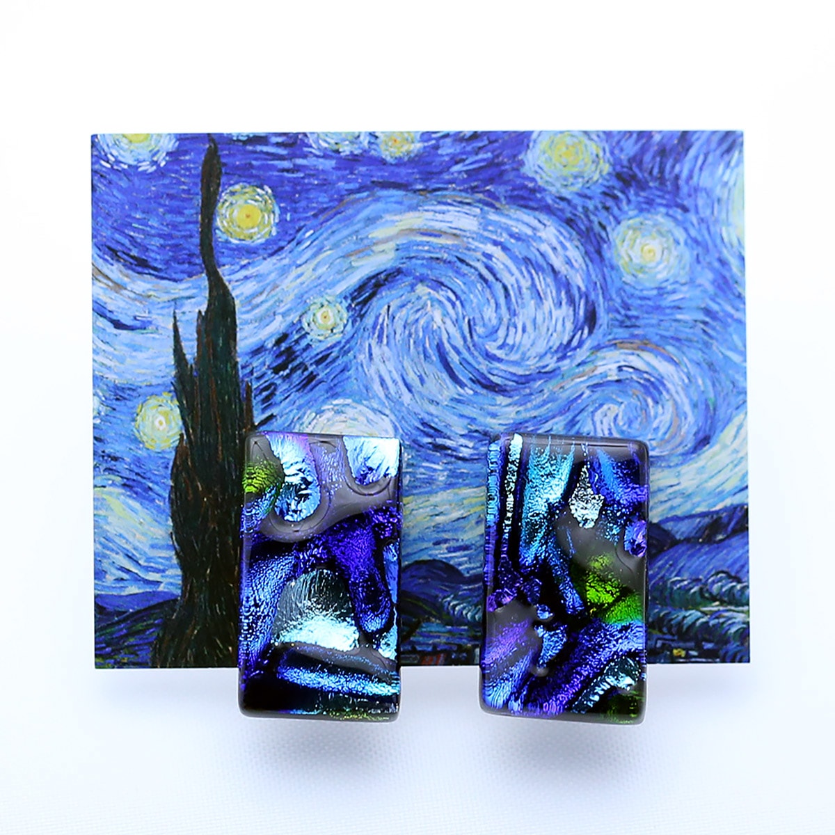 ゴッホ：星月夜（スターリーナイト）＞ピアスL | ayanofukumura | もの