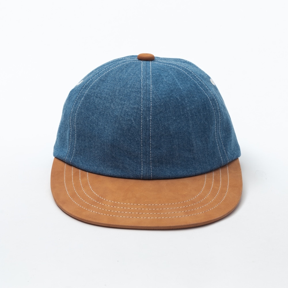【濃紺・三ツ星】RRL USA製 デニムキャップ 最初期アーカイブ 極上M THE FACTORY MADE/ザファクトリーメイド」LEATHER VISOR DENIM CAP