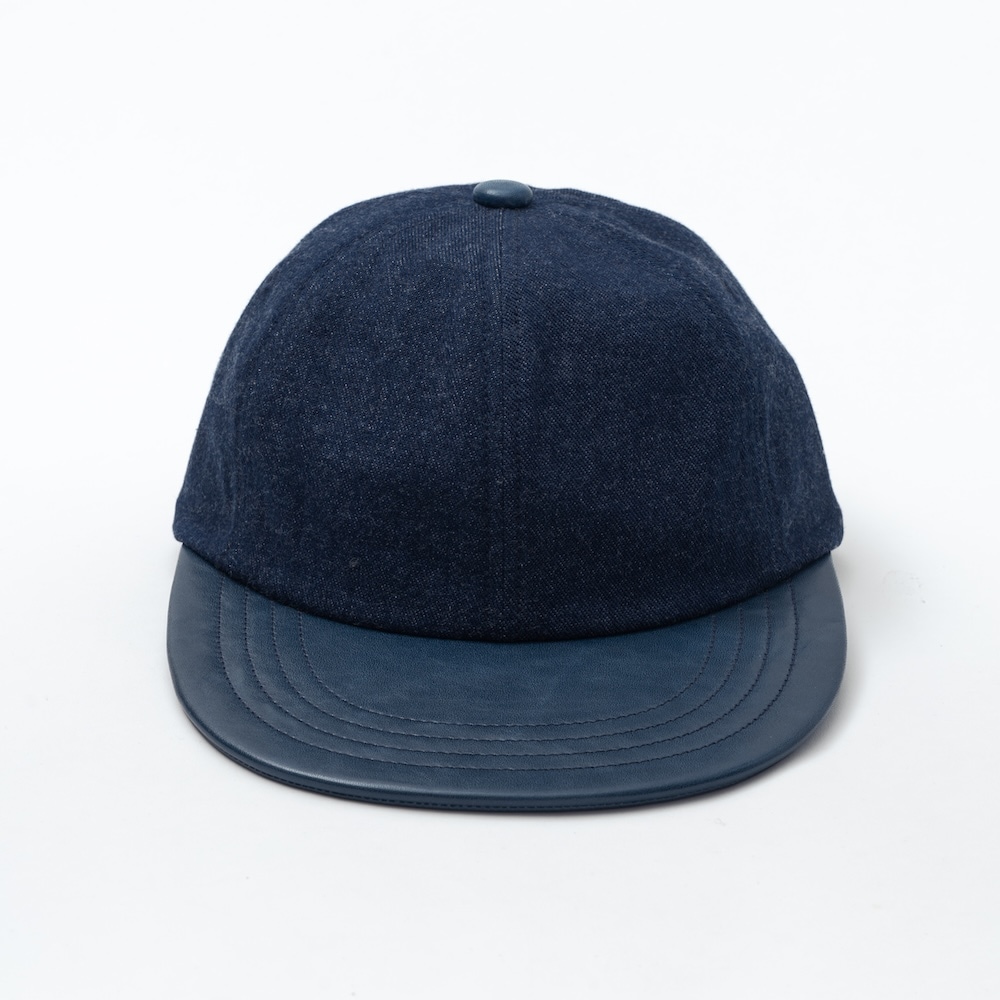 THE FACTORY MADE/ザファクトリーメイド」LEATHER VISOR DENIM CAP