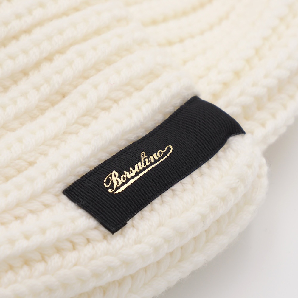 「Borsalino/ボルサリーノ」Bell Beanie Ribbed Virgin Wool(ベル リブビーニー バージン ウール)