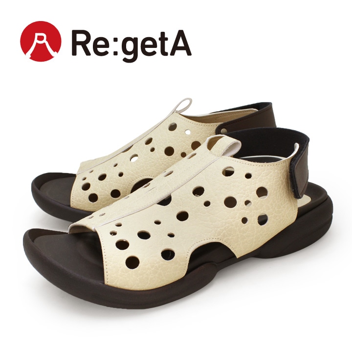 リゲッタ Re:getA R-286 パンチング サンダル 痛くなりにくい 歩きやすい 履きやすい グミサンダル 母の日 カバーサンダル