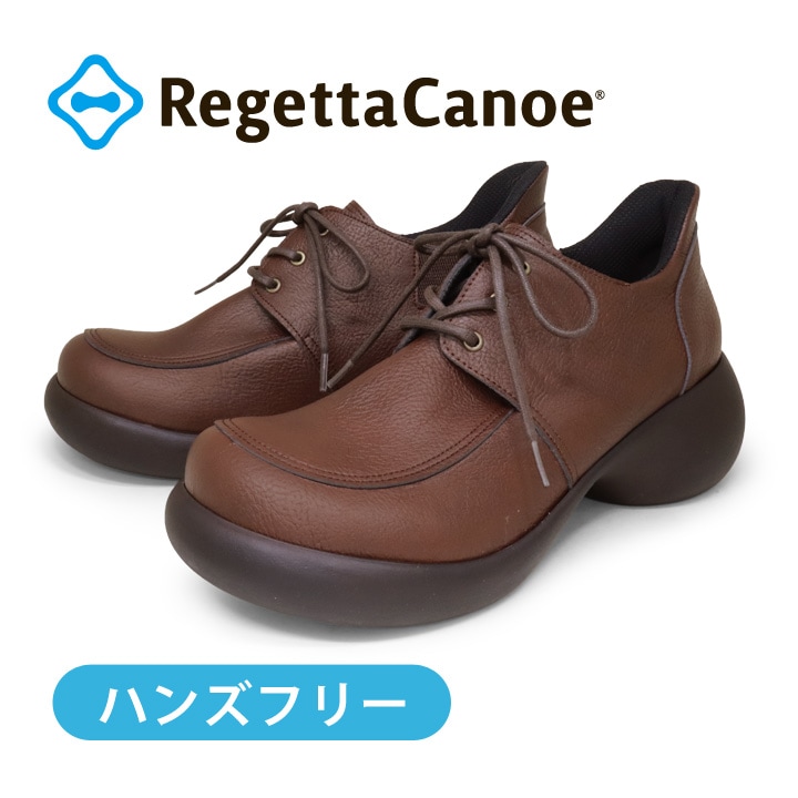 リゲッタカヌー RegettaCanoe CJES-6142  エッグヒール スットオン ハンズフリー レースアップシューズ 紐靴 レディース 厚底 歩きやすい 履きやすい