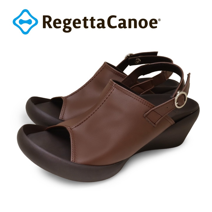 リゲッタカヌー RegettaCanoe CJLW-5502 カバーサンダル ローウェッジヒール バックストラップ付 サンダル レディース 歩きやすい 履きやすい 疲れにくい