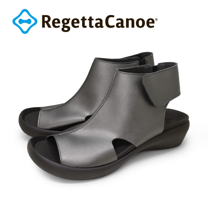 リゲッタカヌー RegettaCanoe CJFW-3521 フラットウェッジヒール ブーツサンダル バックベルト サンダル ローヒール 美脚 エレガンス 履きやすい 疲れにくい