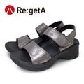 Re:getA リゲッタ レディース 生グミインソール 軽量厚底2本ベルトサンダル RE-552