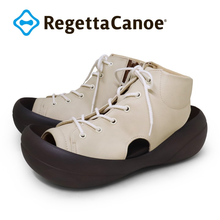 リゲッタカヌー RegettaCanoe CJBF-5200 ビッグフット レディース ブーツサンダル ファスナー レースアップ 靴紐 履きやすい 歩きやすい 疲れにくい