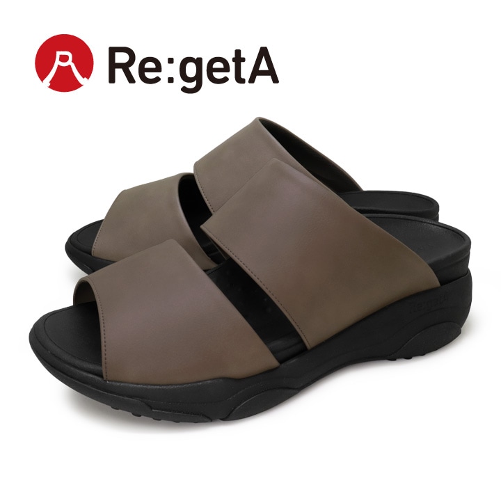 リゲッタ Re:getA RE-3004 メンズ 軽量 厚底 ダブルベルトサンダル メッシュ フラット 歩きやすい 履きやすい 痛くなりにくい EVA 父の日