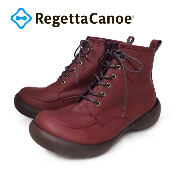 RegettaCanoe リゲッタカヌー メンズ CJFG-1208 ミリタリー風ブーツ ミドル丈ブーツ グリップソール レースアップ