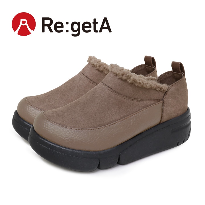 Re:getA リゲッタ レディース 厚底軽量ボアスリッポンシューズ RE-169
