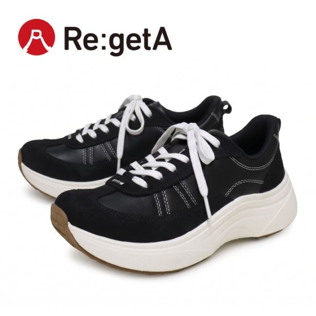 Re:getA リゲッタ トランポ レディース 軽量厚底レースアップスニーカー REG-001