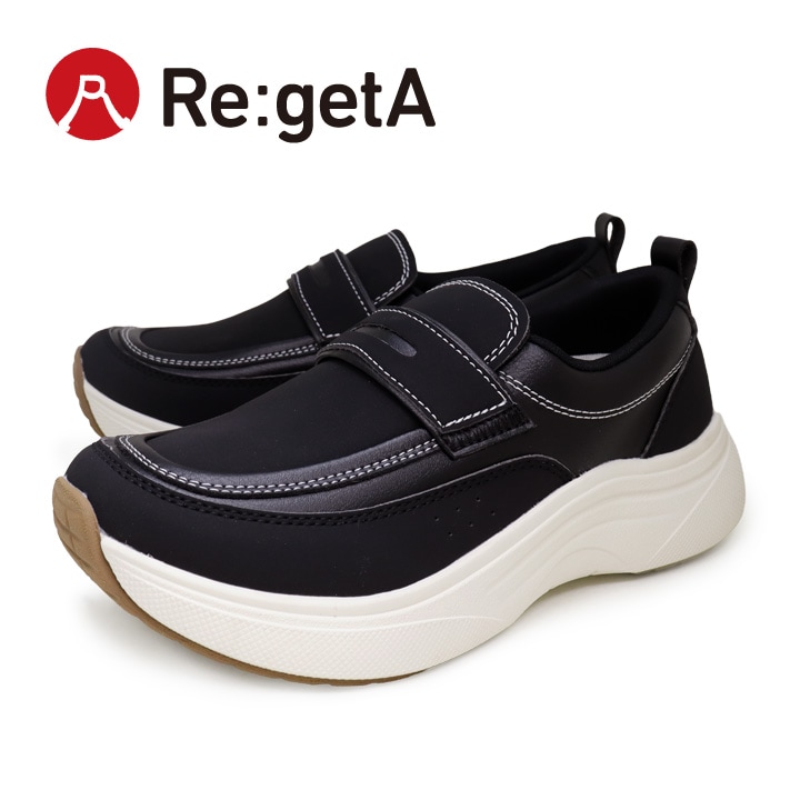 Re:getA リゲッタ トランポ レディース 軽量 厚底 コインローファー REG-002