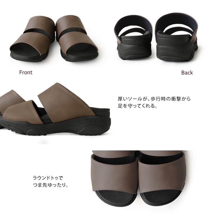 リゲッタ Re:getA RE-3004 メンズ 軽量 厚底 ダブルベルトサンダル メッシュ フラット 歩きやすい 履きやすい 痛くなりにくい EVA 父の日
