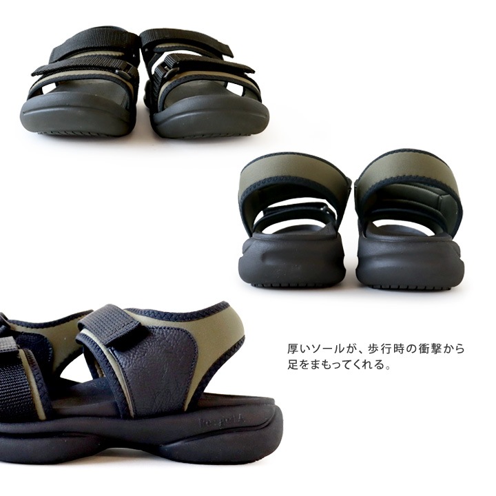 リゲッタ　Re:getA  re-3100 スポーツサンダル メンズ 軽量 ベルクロ  履きやすい 歩きやすい 痛くなりにくい
