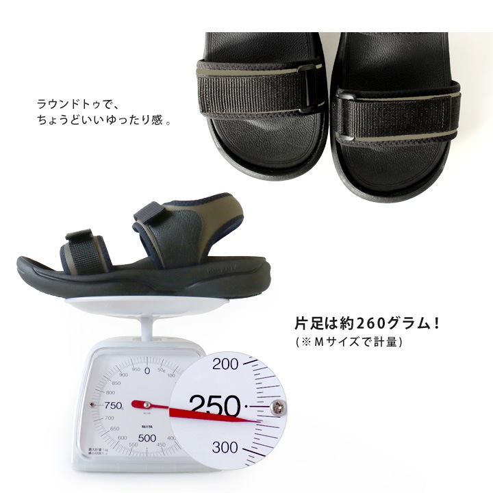 リゲッタ　Re:getA  re-3100 スポーツサンダル メンズ 軽量 ベルクロ  履きやすい 歩きやすい 痛くなりにくい