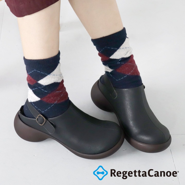 リゲッタカヌー RegettaCanoe CJES-6141 エッグヒール バックベルト付きサボ アンティーク風 レディース 厚底 歩きやすい 履きやすい