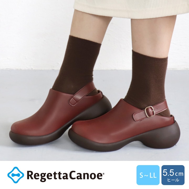 リゲッタカヌー RegettaCanoe CJES-6141 エッグヒール バックベルト付きサボ アンティーク風 レディース 厚底 歩きやすい 履きやすい