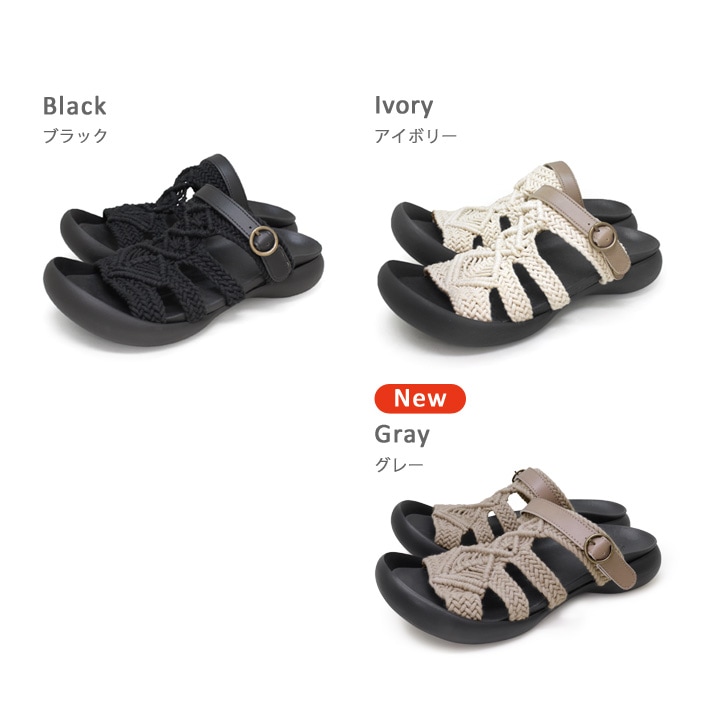  リゲッタカヌー RegettaCanoe<br>CJFD-5373 マクラメサンダル　2way ぺたんこ　履きやすい　歩きやすい　ローヒール