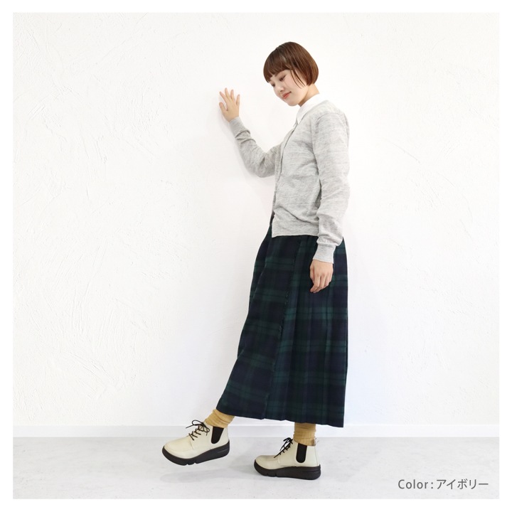 Re:getA リゲッタ レディース 軽量厚底 サイドゴア ハイカットレースアップシューズ RE-170