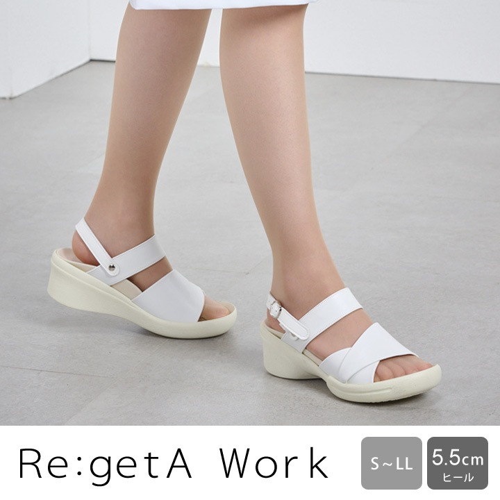 リゲッタワーク Re:getA Work RW-0028 2wayウェッジヒールサンダル
