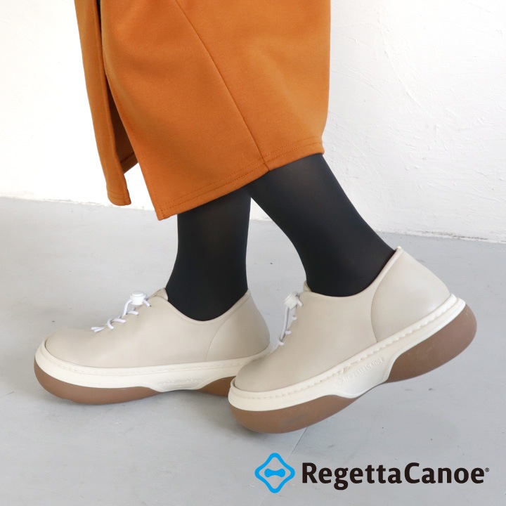 リゲッタカヌー RegettaCanoe CJFT-006 フリッツモ コードストッパー付き ゴム紐シューズ レディース 厚底 歩きやすい 履きやすい ツートンカラーソール