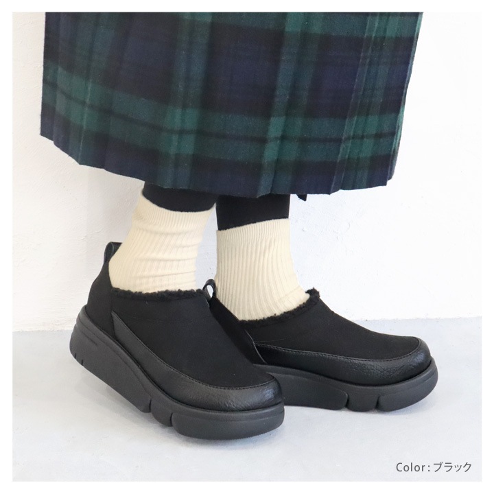 Re:getA リゲッタ レディース 厚底軽量ボアスリッポンシューズ RE-169