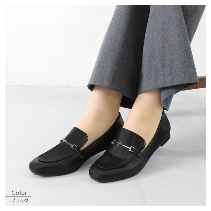 no-rush ノーラッシュ by リゲッタ 当店限定 NR-04 ビットローファー フラットヒール スクエアトゥ 1.5cm ビジネス 履きやすい 歩きやすい 痛くない 柔らかい 通勤 結婚式 入学式 卒業式