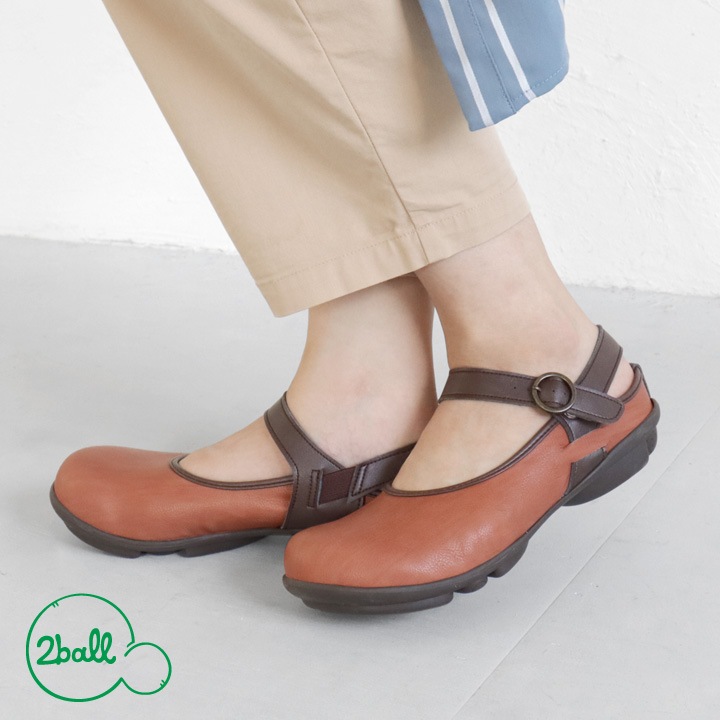 ツヴォル 2ball TB-112 アンクルストラップ サボ ローヒール パンプス ツボル 履きやすい 歩きやすい 痛くない ナチュラル
