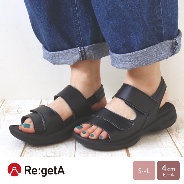 リゲッタ　Re:getA　re-3095 ベルクロサンダル/レディース
