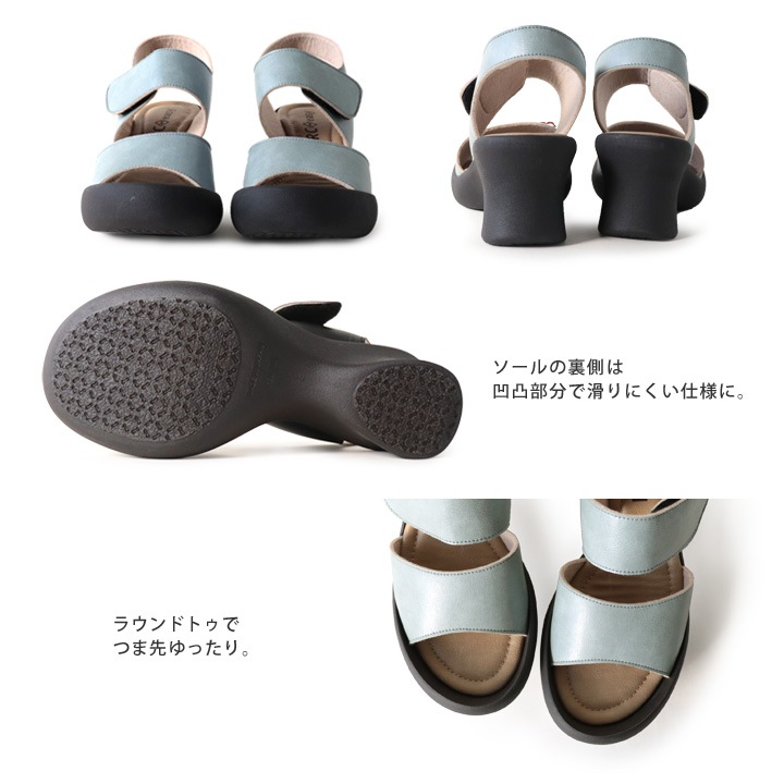 リゲッタカヌー RegettaCanoe CJFH-810 バックベルトサンダル ハイウェッジ 2本ベルト 履きやすい 歩きやすい サンダル レディース フレンチウェッジヒール 美脚