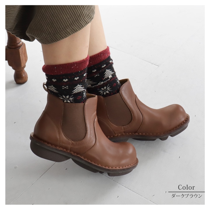 当店限定 R -アール- 本革 ステッチダウン サイドゴア ショートブーツ RL-07