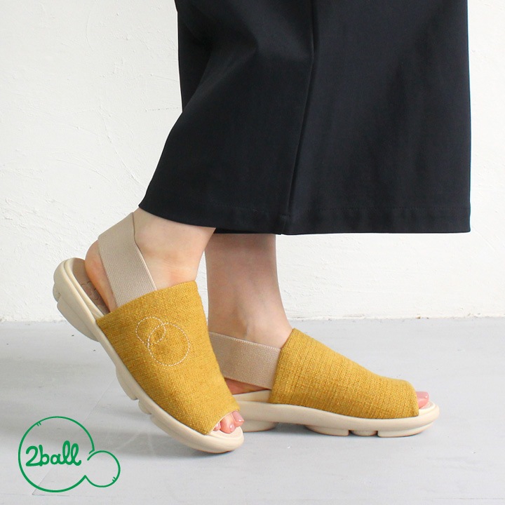 ツヴォル 2ball TB-206 バックストラップ ローヒール サンダル ツボル 履きやすい 歩きやすい 痛くない ナチュラル 麻 通気性