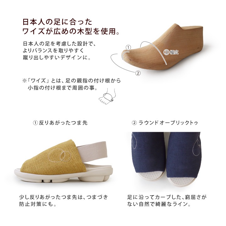 ツヴォル 2ball TB-206 バックストラップ ローヒール サンダル ツボル 履きやすい 歩きやすい 痛くない ナチュラル 麻 通気性