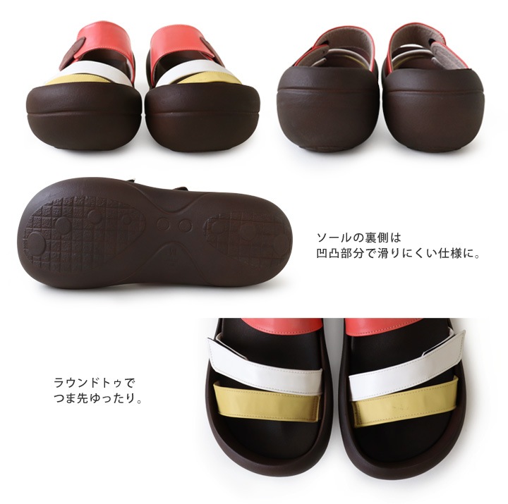 リゲッタカヌー RegettaCanoe CJBF-5148a ビッグフット レディース トリコロールサンダル 面テープ 履きやすい 歩きやすい 疲れにくい