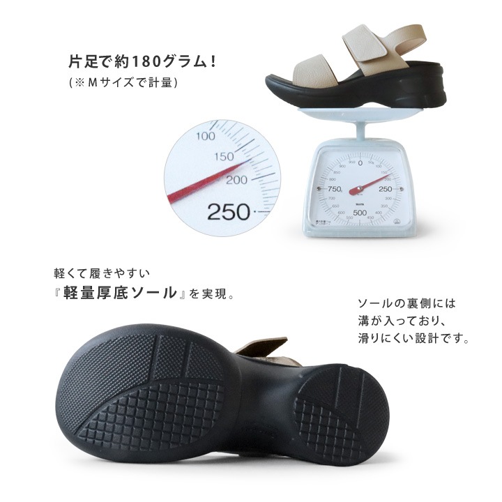 リゲッタ Re:getA RE-552 軽量 厚底 2本ベルトサンダル 生グミインソール バックベルト レディース 履きやすい 歩きやすい EVA